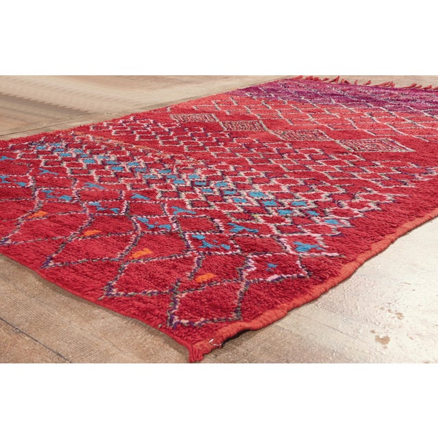 Red Vintage Beni M'Guild Moroccan Rug, 06'02 X 08'11 For Sale - Image 8 of 10