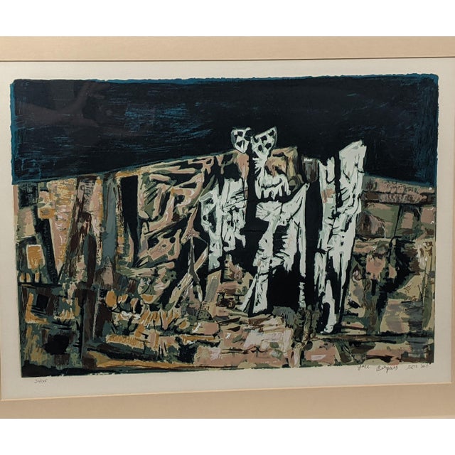 1980s Signed Limited Edition Yosl Bergner Lithograph, 20/135, Framed With Embossed Publisher's Blindstamp For Sale - Image 15 of 18