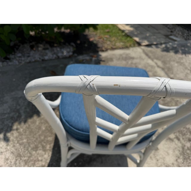 Vintage McGuire Painted Rattan Chippendale Chair For Sale - Image 12 of 12