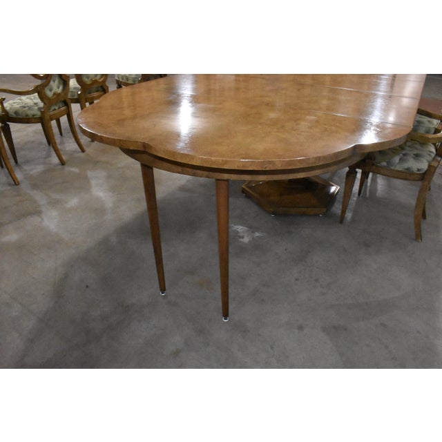 William Doezema for Mastercraft Hollywood Regency Burl Wood Dining Table & 6 Chairs For Sale - Image 14 of 14