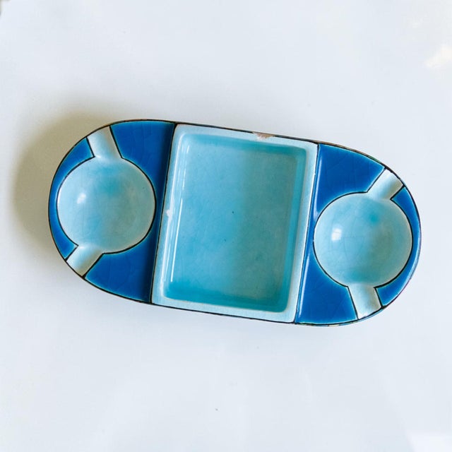 Art Deco French Ashtray in Longwy Enamels, 1925 For Sale - Image 4 of 9