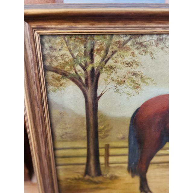 Textile 19th Century, American School Folk Art "Baby" Horse O/C - Signed For Sale - Image 7 of 9