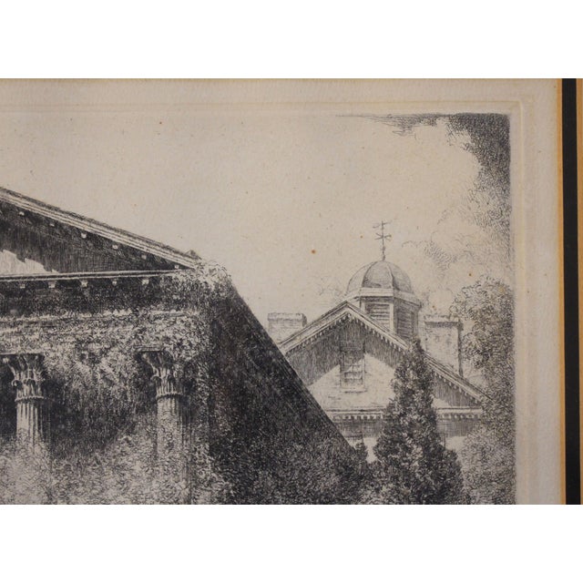 Mid 20th Century Playmakers' Theatre - Unc Chapel Hill Etching by Louis Orr, 1939-1952 For Sale - Image 5 of 9