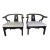 Pair of James Mont Chairs Lacquered 1970 Horseshoe Chairs For Sale
