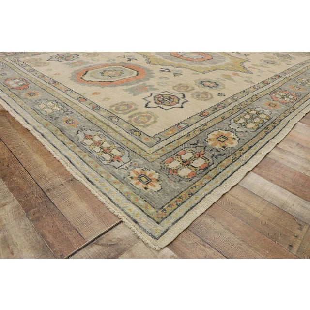 Textile Turkish Oushak Rug, 09'00 X 12'03 For Sale - Image 7 of 10
