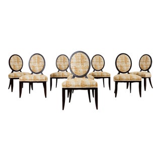 Set of Eight Barbara Barry Oval X-Back Dining Chairs For Sale