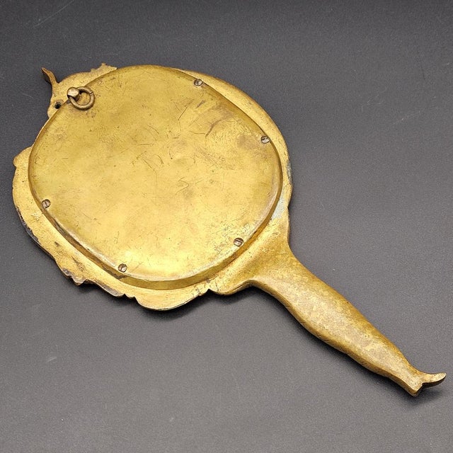 1920s Art Nouveau Bronze Hand Mirror, 1920s For Sale - Image 5 of 7