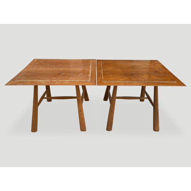Andrianna Shamaris Midcentury Couture Teak Wood Cocktail Table or Entry Table For Sale - Image 13 of 18
