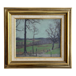 1920s Vintage Framed Landscape Oil Painting by American Artist Emlen McConnell