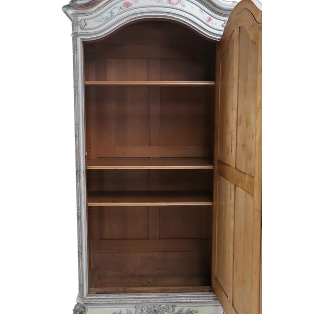 Rococo French Painted Walnut Single-Door Armoire, C. 1880 For Sale - Image 3 of 10