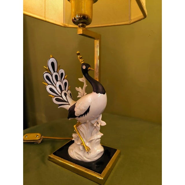 Swan Lamp with Lampshade, 1960s, in Good conditions. Designed 1960 to 1969 European Plug (up to 250V).The wiring of this...