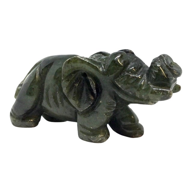 Hand Carved Tiny Jade Elephant For Sale