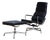Set of Soft Pad Lounge Chair and Ottoman in Black by Charles & Ray Eames for Vitra, 2000s For Sale