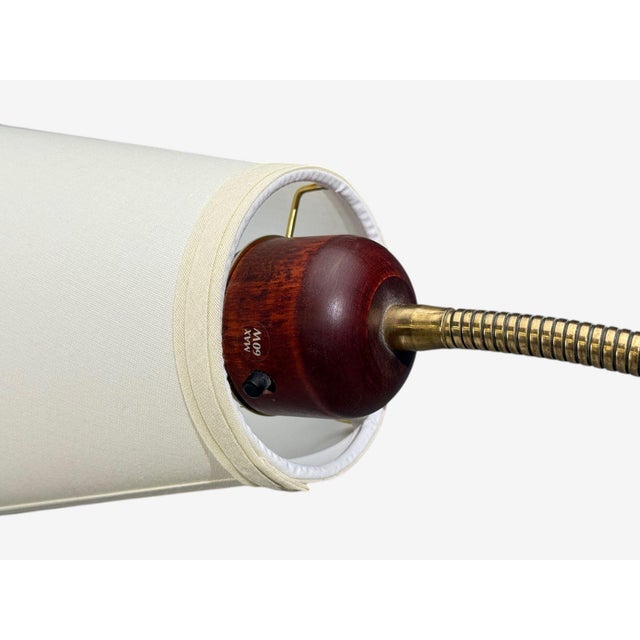 Wood Markslöjd, Floor Lamp, Wood, Metal, Fabric, Sweden, 1970s For Sale - Image 7 of 13