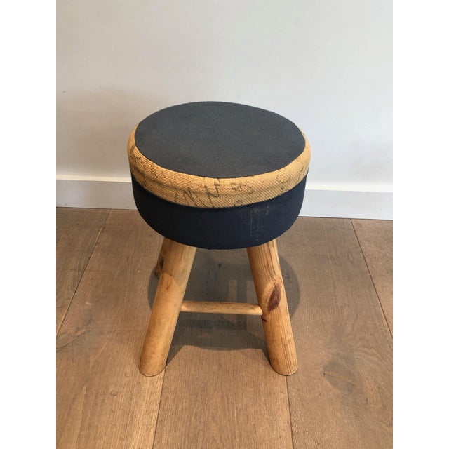 Pine Stools, French Work, Circa 1970 - a Pair For Sale - Image 6 of 12