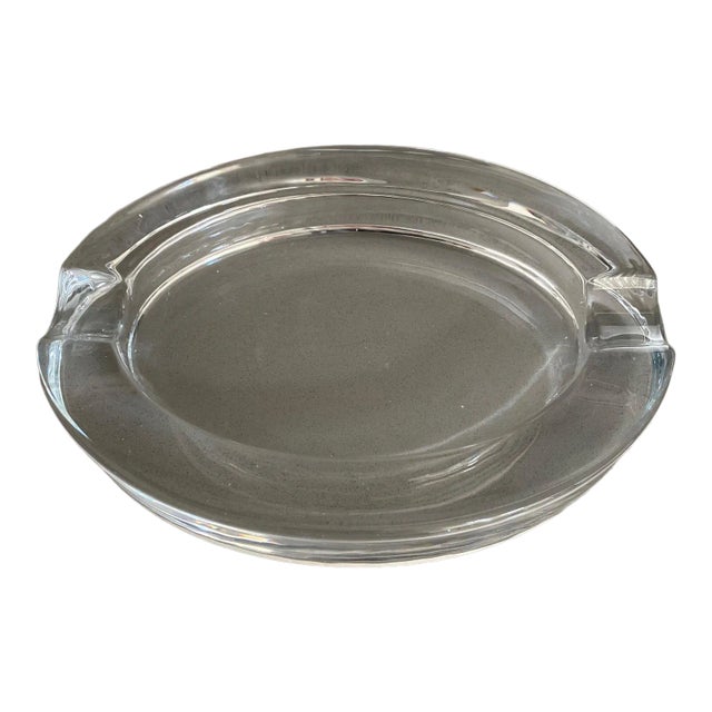 Heavy Oval Glass Ashtray For Sale