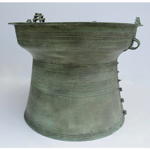 Mid 20th Century Antique Southeast Asian Bronze Rain Drum Side Table For Sale - Image 5 of 18