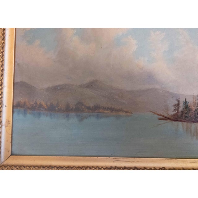 19th Century American Hudson River School Landscape Painting With Repairs For Sale - Image 12 of 18
