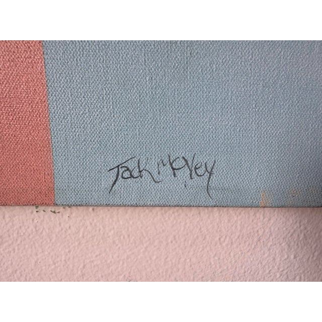 Textile Large 1980s Postmodern Geometric Abstract Acrylic on Canvas Painting by Jack McVey For Sale - Image 7 of 12