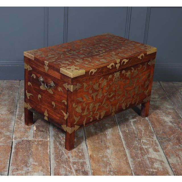Antique Anglo-Indian Padauk Chest, 1860 For Sale - Image 11 of 17