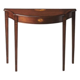 Chester 36 in. W Demilune Wood Console Table, Olive Ash For Sale