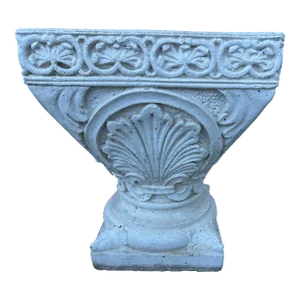 Vintage Aggregate Stone White Cement Square Pedestal Planter