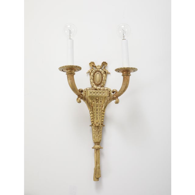 1950's French Bronze Sconces - a Pair For Sale - Image 12 of 14