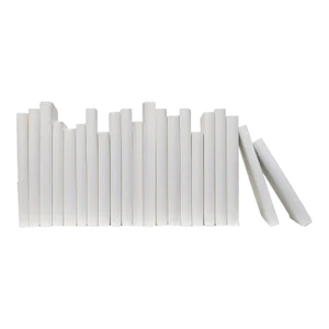 Decorative Books - Snowfall Oversized Paper Wrapped Books - White Books By The Foot