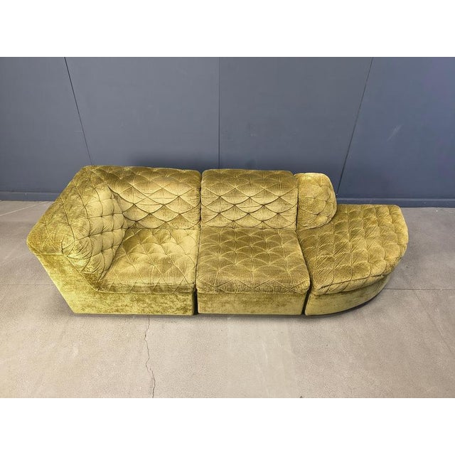 Vintage Velvet Modular Sofa from Laauser, 1970s, Set of 3 For Sale - Image 9 of 10