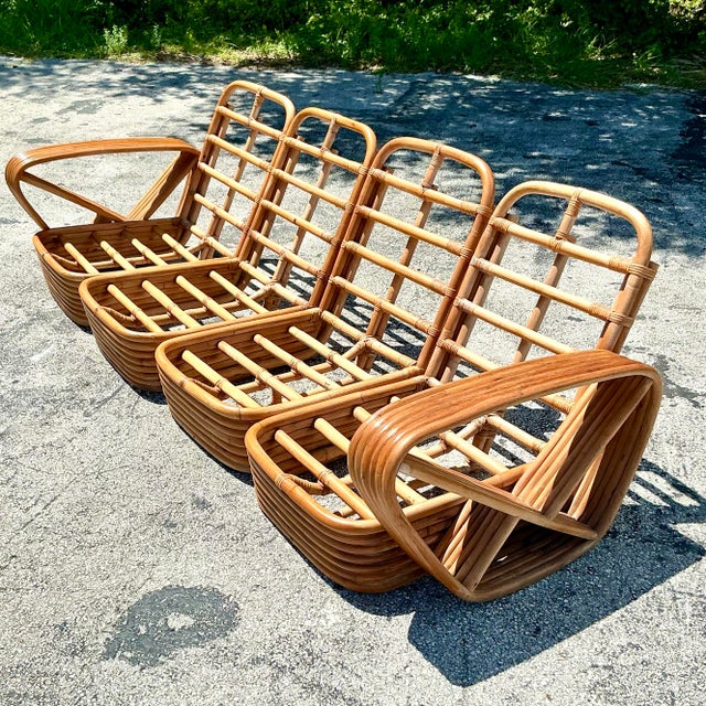 Vintage Costal Six Strand Rattan Sofa After Frankl For Sale - Image 9 of 10