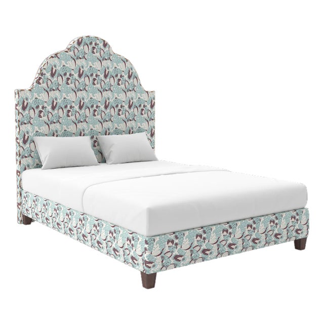 Cascade Bed in Christopher Farr Cloth Carnival, Aubergine - Queen For Sale