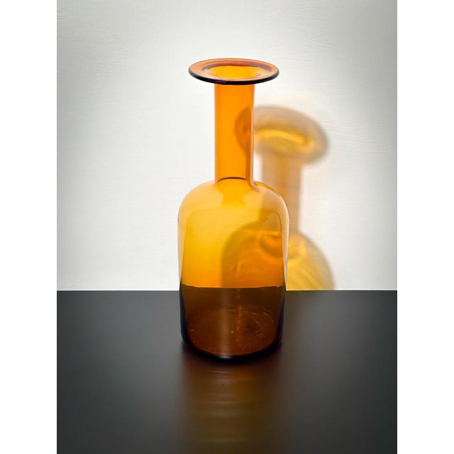 Glass Mid-Century Modern Bottle Vase by Otto Brauer for Holmegaard, 1960s For Sale - Image 7 of 8
