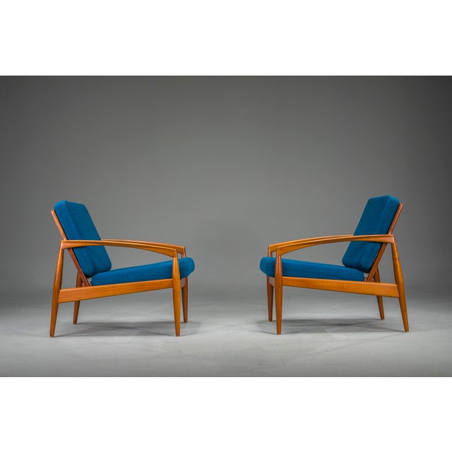 Mid-Century Modern Model 121 Paper Knife Easy Chairs by Kai Kristiansen for Magnus Olesen, 1960s, Set of 2 For Sale - Image 3 of 17