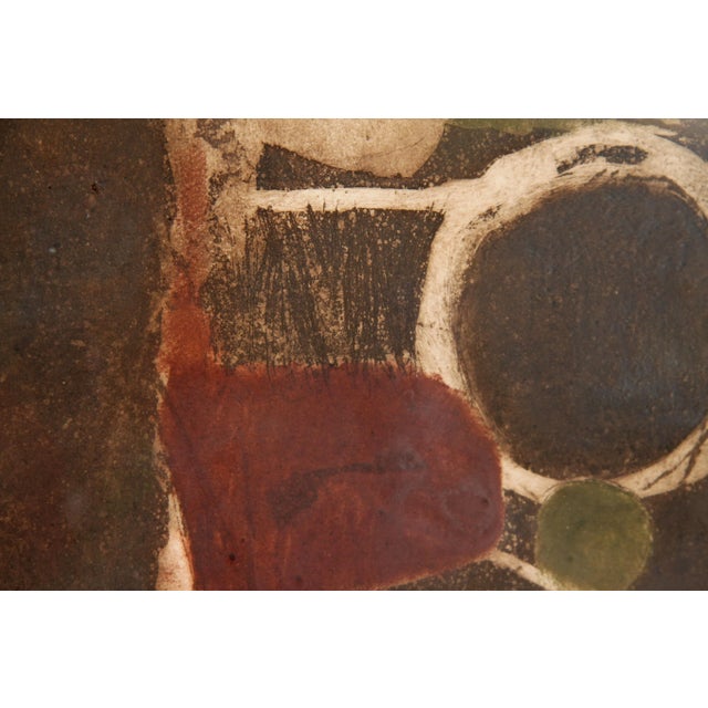 Vintage Mid Century Modern Abstract Aquatint Print by Callaway Titled "Still Life With Letter" For Sale - Image 4 of 11