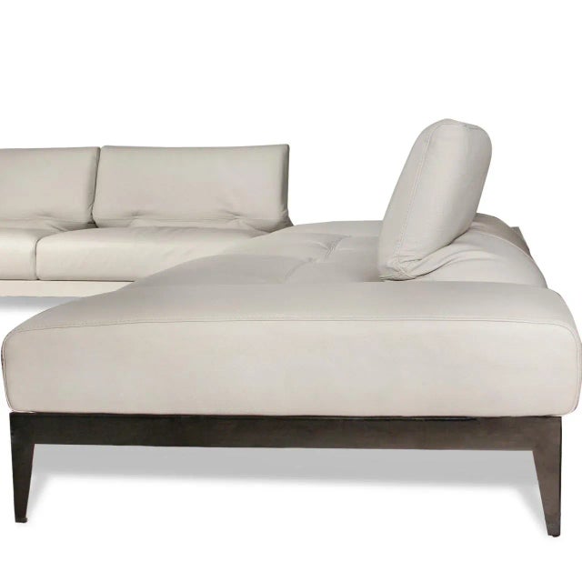 Roche Bobois Roche Bobois Leather Connexe Corner Composition Sectional Sofa For Sale - Image 4 of 12