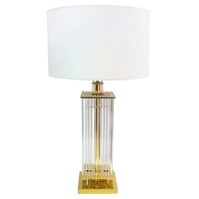Glass Rod Table Lamp by Sciolari for Lightolier For Sale
