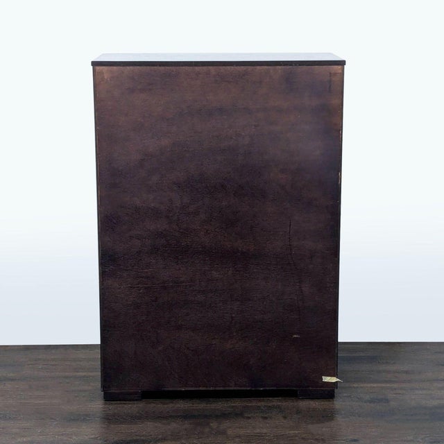 Modern 5-Drawer Dark Wood Dresser With Sleek Metal Handles For Sale In San Francisco - Image 6 of 9