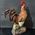 Art Deco Ceramic Rooster Figurine, Colorful Hand-Painted With Bamboo Base (Peace & Safety Symbol) For Sale - Image 3 of 7
