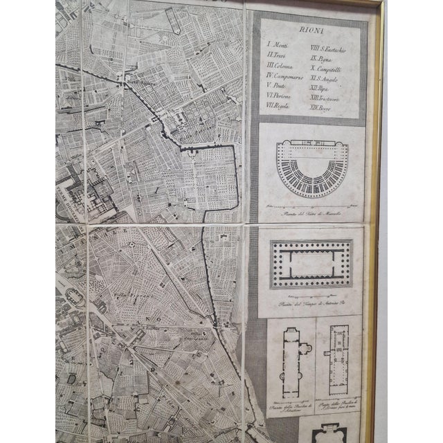 Pietro Ruga, Topographical Map of the City of Rome, 1823, Engraving on Paper, Framed For Sale - Image 11 of 13
