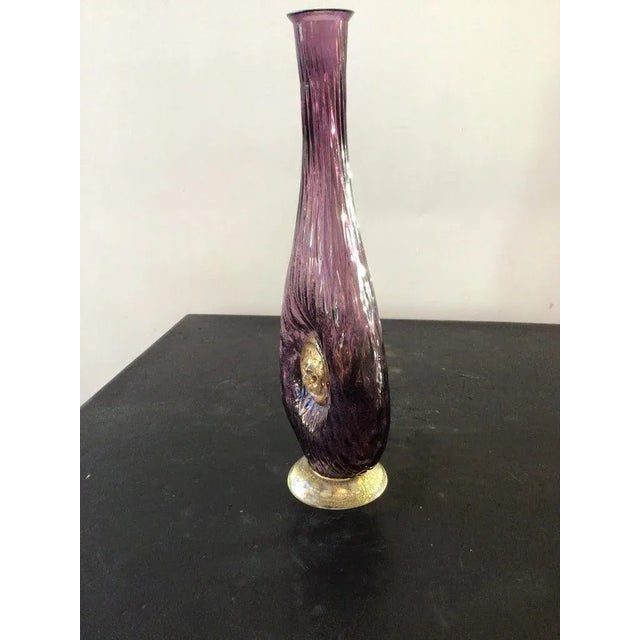 1950s 1950s Purple Murano Vase with Lions Head For Sale - Image 5 of 13