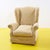 Vintage Wooden Armchair Covered in Fabric For Sale - Image 9 of 9