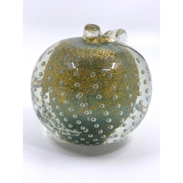 Murano Mid-Century Alfredo Barbini Murano Glass Apple Celadon Green/ Book End For Sale - Image 4 of 9