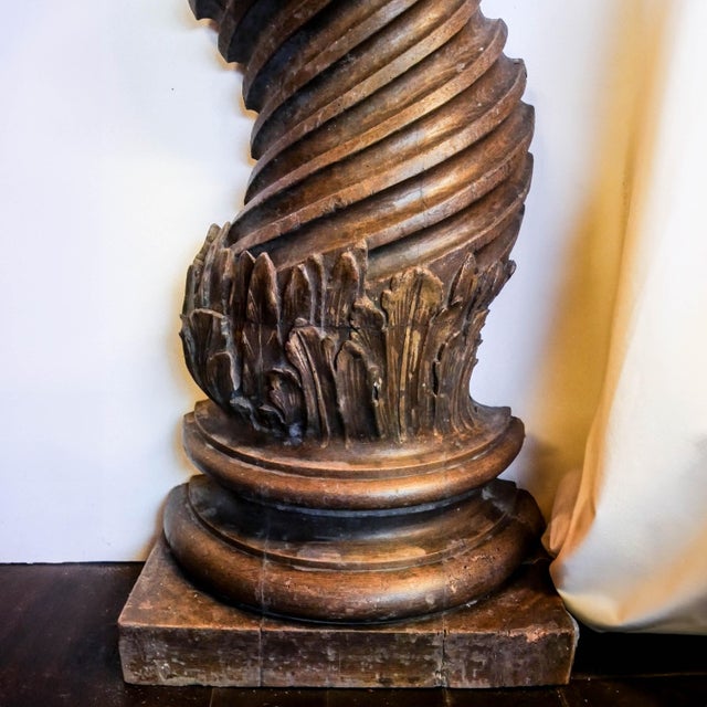 Solomonic Columns in Carved and Gilded Wood, Italy, 17th Century, Set of 2 For Sale - Image 18 of 18