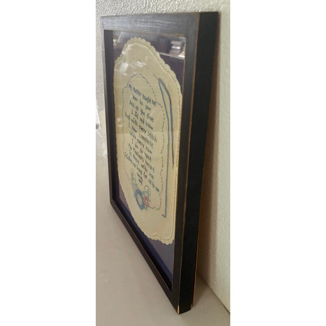 Vintage Folk Art Embroidered Sampler For Sale - Image 4 of 6