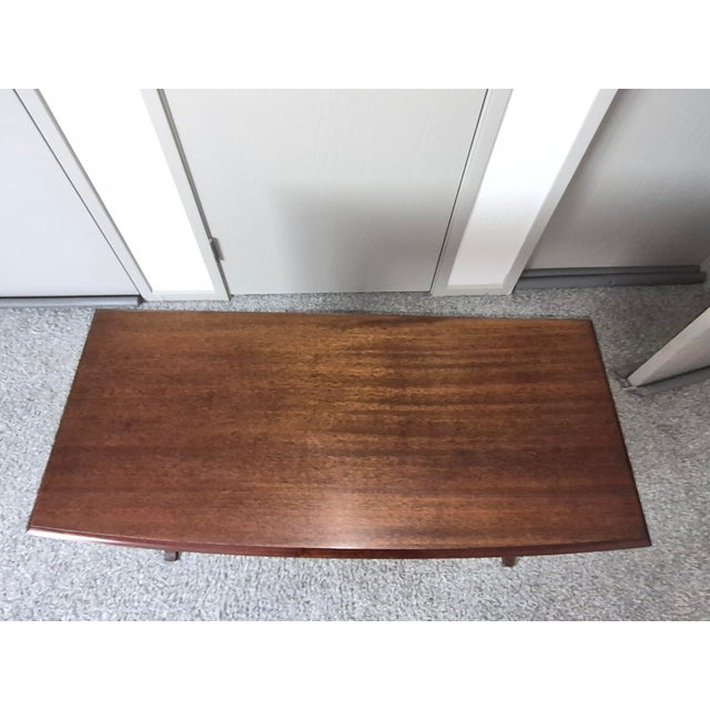 Mid-Century Modern Vintage Hammond Organ Music Bench – Wood Storage Console (Mahogany) For Sale - Image 3 of 6