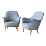 Set of Vintage Lounge Chairs by Carl Malmsten, 1950s For Sale