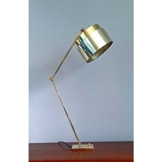 Italian Architectural Desk Brass Lamp For Sale - Image 4 of 11