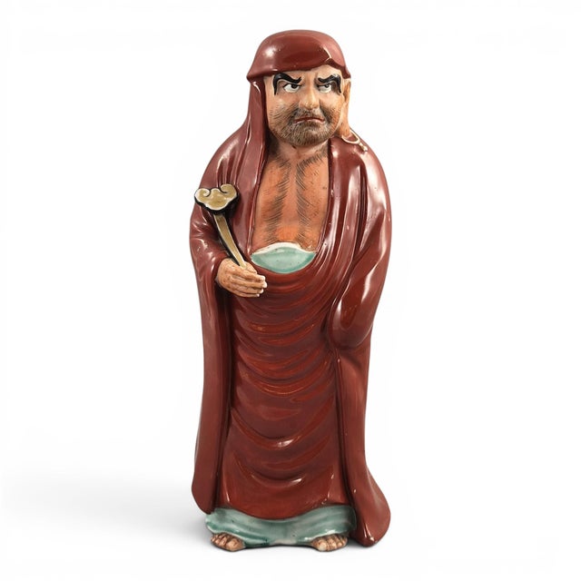 Japanese Artist, Kutani Okimono Figure of Daruma Bodhidharma, 1890s, Ceramic For Sale - Image 9 of 9