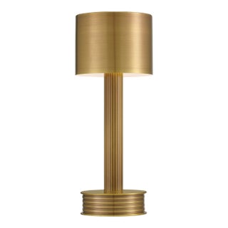 Currey & Company Traverse Brass Cordless Table Lamp For Sale