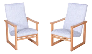 Set of Mid-Century Upholstered Beech Armchairs, Former Czechoslovakia, 1960s